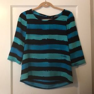 Express Shades of blue striped blouse